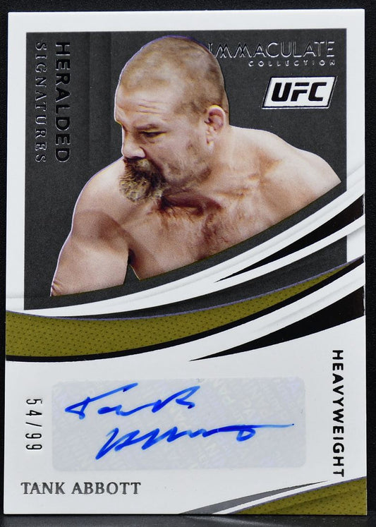2021-22 Panini Immaculate Collection UFC Signatures Tank Abbott HS-TAB Auto /99