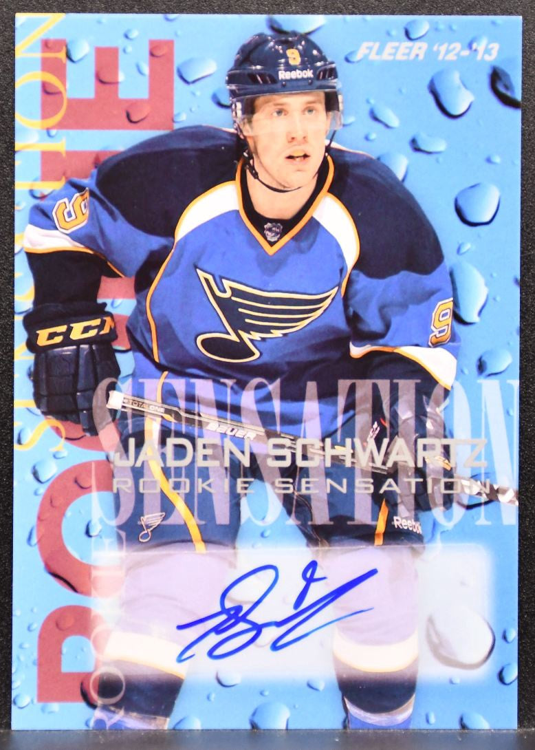 2012-13 Fleer RetroRookie Sensation Jaden Schwartz St. Louis Blues RC Auto 7379
