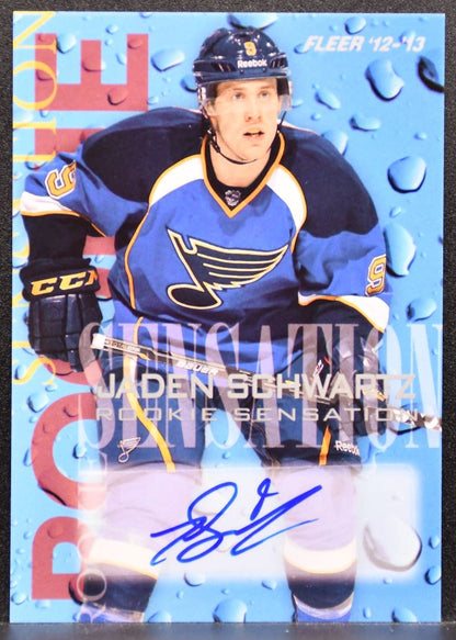 2012-13 Fleer RetroRookie Sensation Jaden Schwartz St. Louis Blues RC Auto 7379