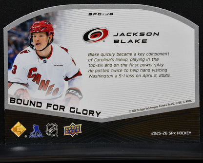 2025-26 SPx Bound for Glory Jackson Blake BFG-JB Carolina Hurricanes 1259