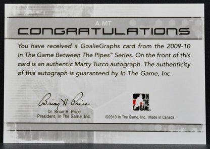 2009-10 ITG BtP Stars of the Game Goaliegraph Marty Turco Auto 0406