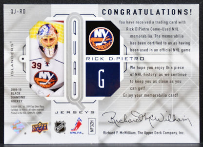 2009-10 UD Black Diamond Jerseys Quad Rick DiPietro QJ-RD Islanders Jersey 5258