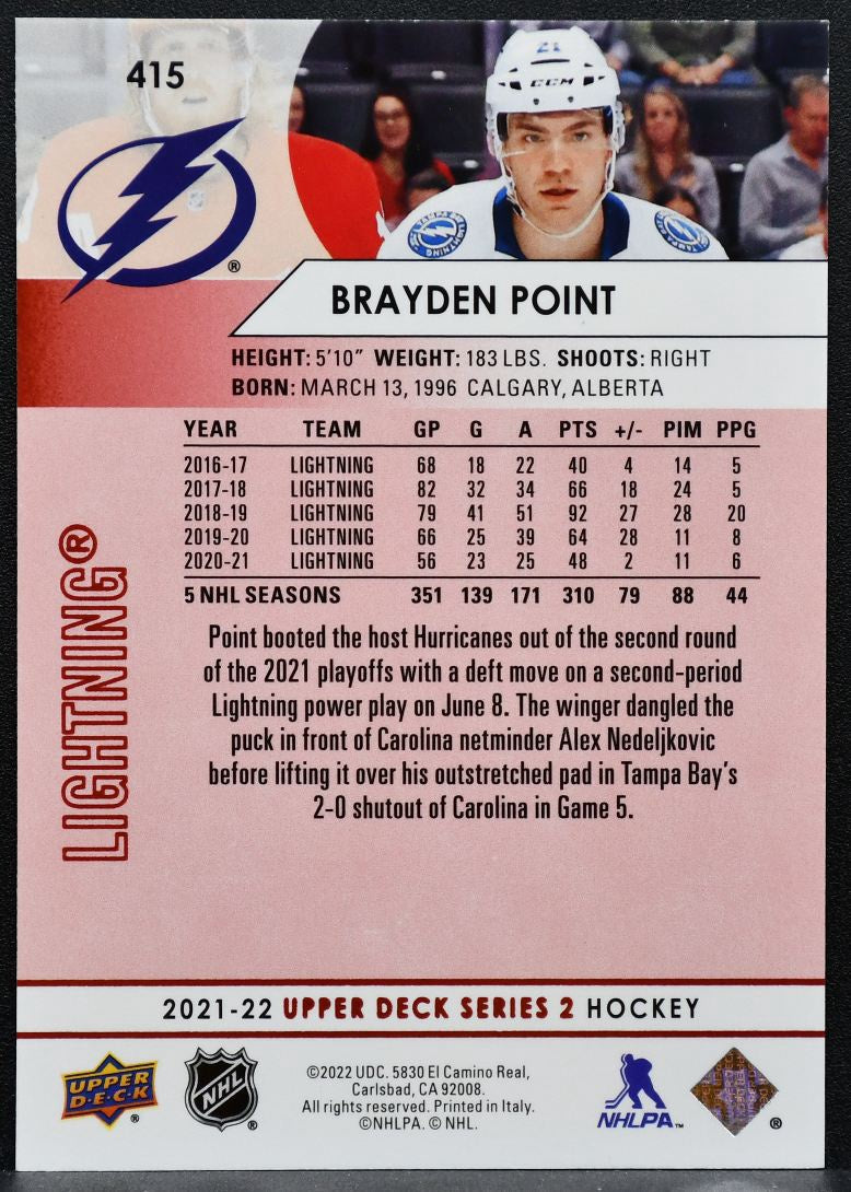 2021-22 Upper Deck Series 2 UD Exclusives Brayden Point Lightning 088 /100 6748