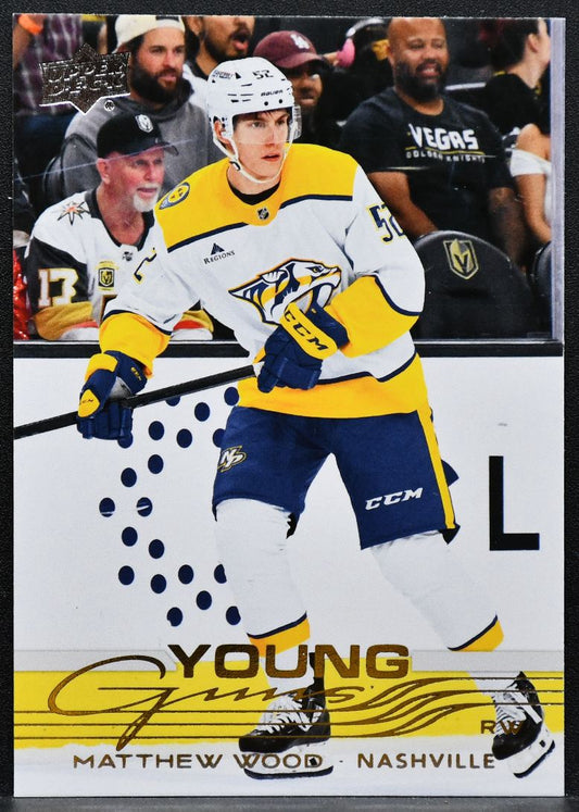 2025-26 Upper Deck Series 1 Young Guns Matthew Wood 228 Predators RC 5647