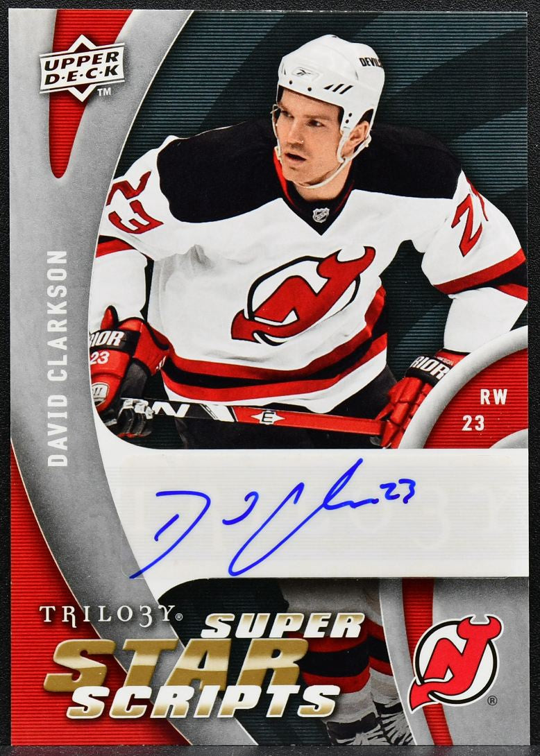 2009-10 Upper Deck Trilogy Superstar Scripts David Clarkson SS-CL Auto 0527