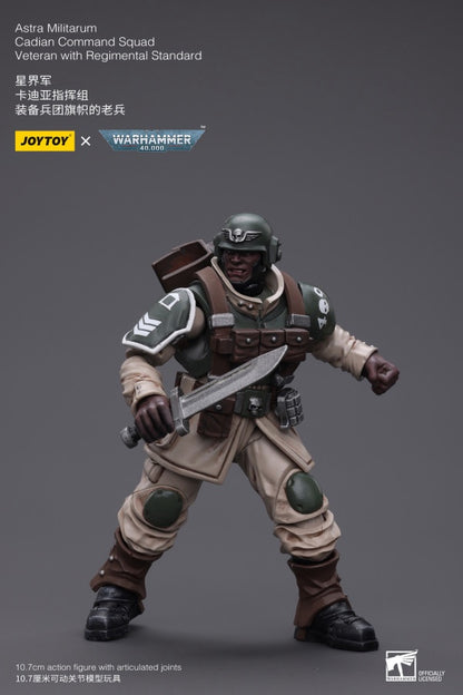 Cadian Command Squad Veteran with Regimental Standard Astra Militarum Joy Toy