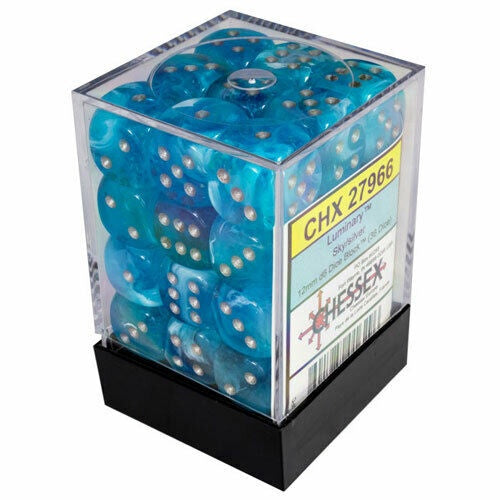 Luminary 36 * D6 Sky W / Silver 12mm Chessex Dice (CHX27966)