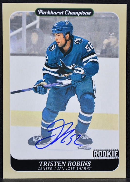 2023-24 Parkhurst Champions RC Auto Tristen Robins 17 San Jose Sharks RC Auto 6270