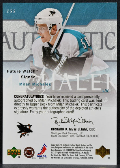 2003-04 SP Authentic Future Watch Auto Milan Michalek RC Auto 752/900 0604