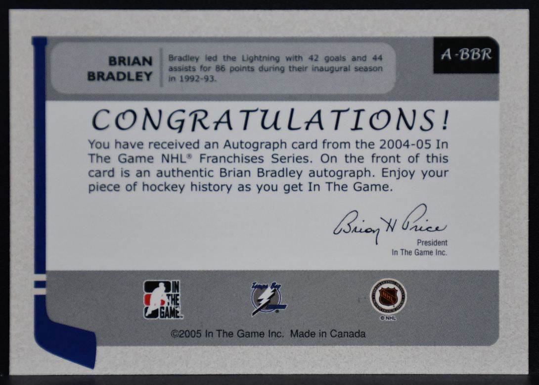 2004-05 In the Game Franchises US East Edition Bradley A-BBR Lightning Auto 9598