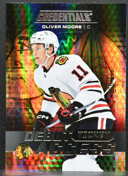 2025-26 UD Credentials Debut Ticket Access Oliver Moore RC 779/999 0139