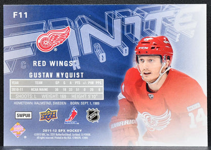 2011-12 SPx Finite Rookies Gustav Nyquist F11 Detroit Red Wings RC 273/499 0528