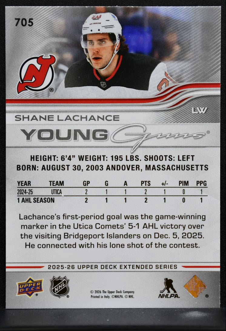2025-26 Upper Deck Extended Young Guns Shane Lachance New Jersey Devils RC 2089