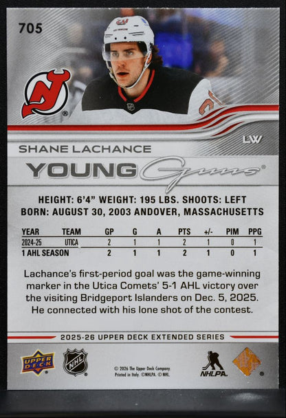 2025-26 Upper Deck Extended Young Guns Shane Lachance New Jersey Devils RC 2089