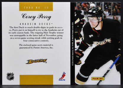 2011-12 Panini Elite Materials Corey Perry 10 Anaheim Ducks Jersey 1533