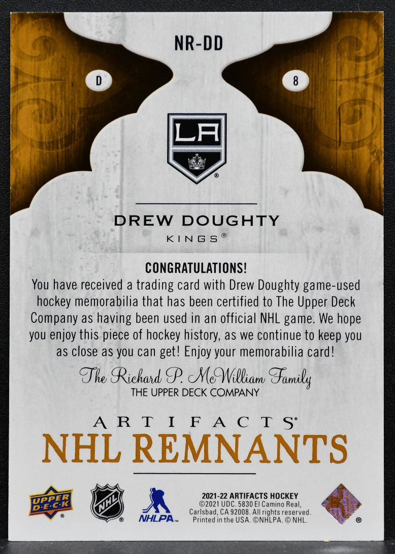 2021-22 Upper Deck Artifacts NHL Remnants Drew Doughty NR-DD Kings Jersey 3094