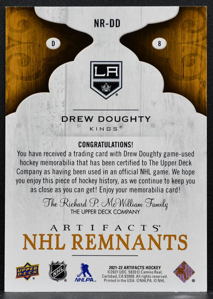 2021-22 Upper Deck Artifacts NHL Remnants Drew Doughty NR-DD Kings Jersey 3094