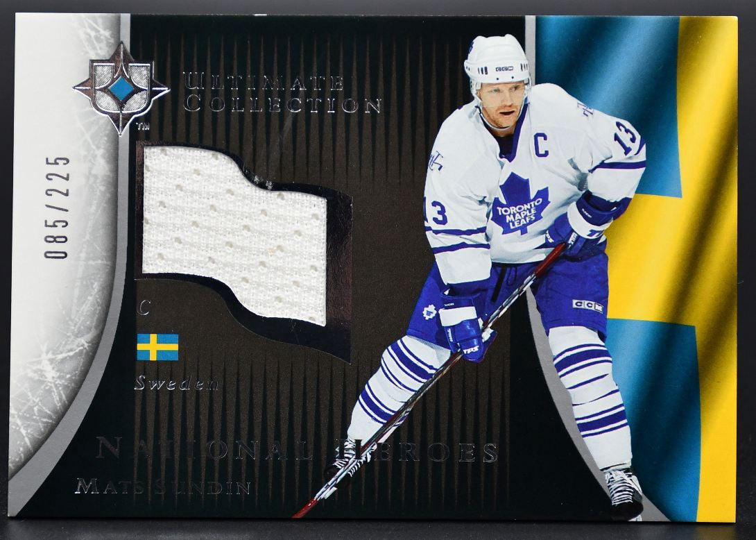 2005-06 UD Ultimate Collection National Heroes Mats Sundin NHJ-SU 085/225 Jersey