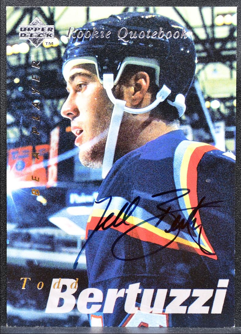 1995-96 UD Be a Player Autographs Todd Bertuzzi S168 Islanders RC Auto 1943