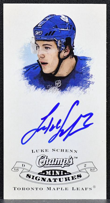 2008-09 Upper Deck Champ's Mini Signatures Luke Schenn Maple Leafs Auto 8641