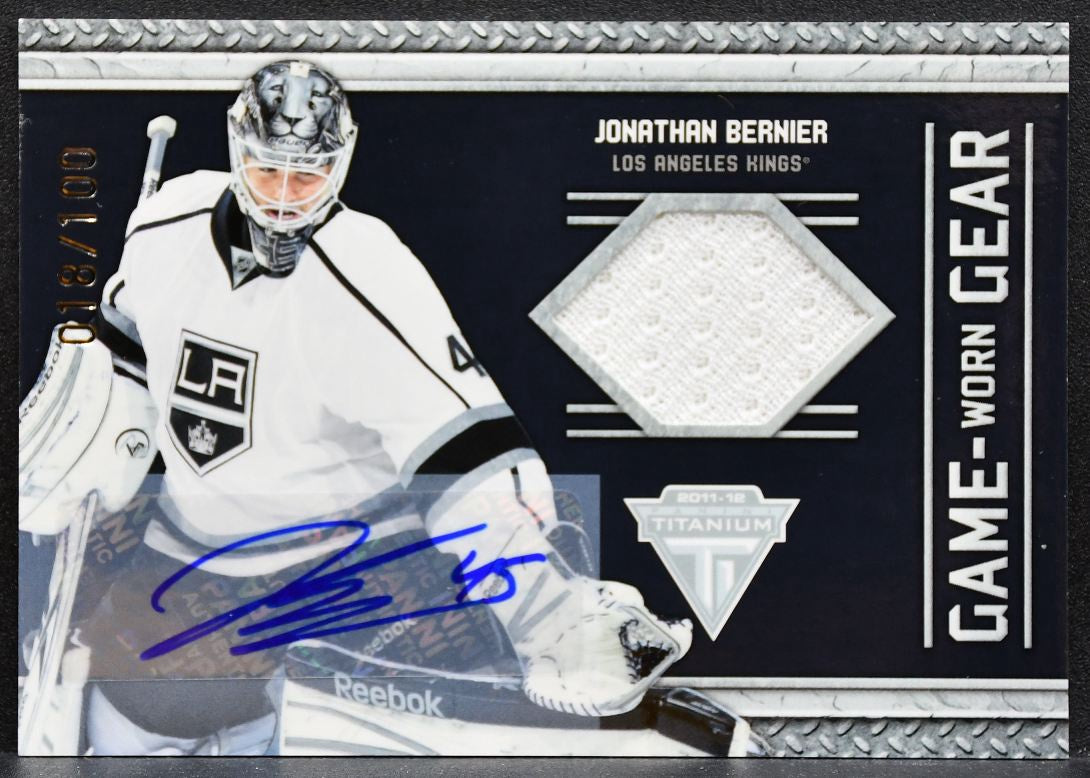 2011-12 Panini Titanium Jonathan Bernier 65 Kings Auto 018/100 Jersey 0079