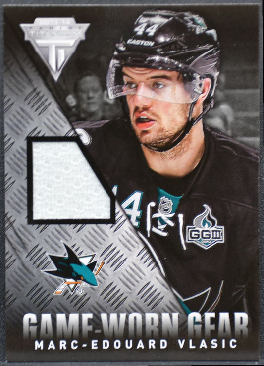 2013-14 Panini Titanium Game-Worn Gear Marc-Edouard Vlasic Sharks Jersey 1532