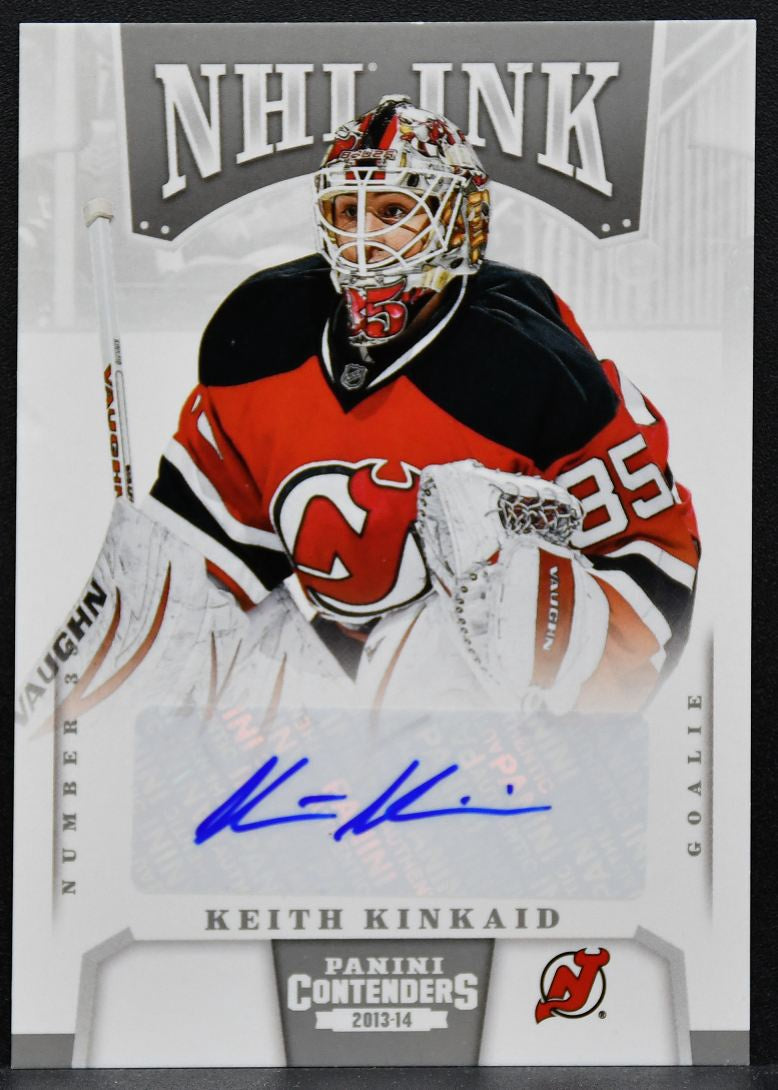2013-14 Panini Contenders NHL-Ink Keith Kinkaid I-KK New Jersey Devils Auto 0284