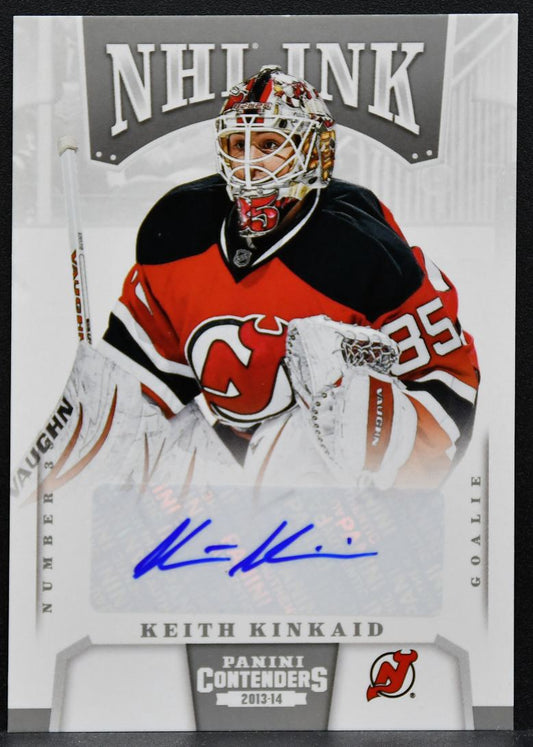 2013-14 Panini Contenders NHL-Ink Keith Kinkaid I-KK New Jersey Devils Auto 0284