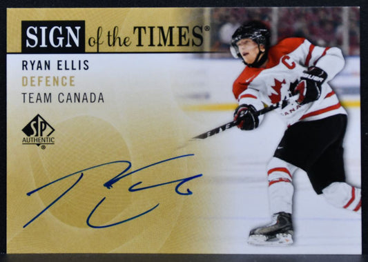 2012-13 SP Authentic Sign of the Times Ryan Ellis SOT-RE Team Canada Auto 9569