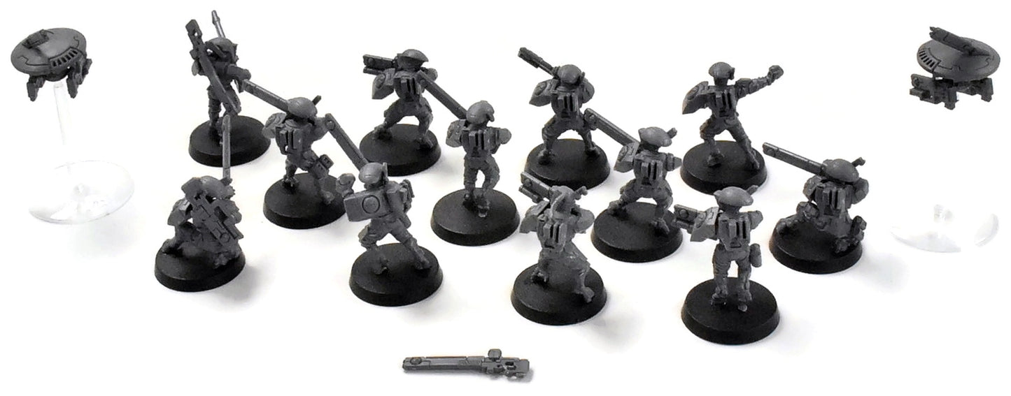 TAU EMPIRE 12 Fire Warriors w/ 2 Gun Drones #1 Warhammer 40K