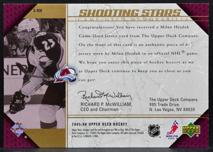 2005-06 Upper Deck Shooting Stars Milan Hejduk Colorado Avalanche Jersey 6014