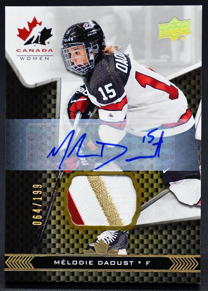2018-19 UD Team Canada Juniors Auto Patch Melodie Daoust 75 Auto 064/199 Patch