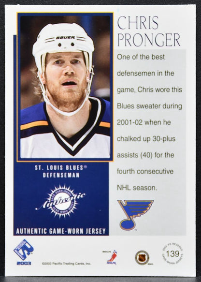 2002-03 Pacific Private Stock Reserve Chris Pronger Blues 0372/1475 Jersey 2977