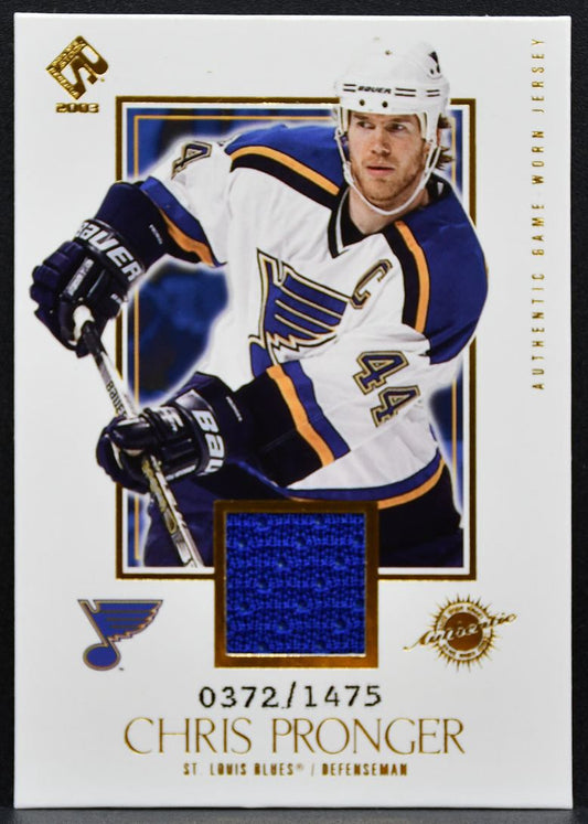 2002-03 Pacific Private Stock Reserve Chris Pronger Blues 0372/1475 Jersey 2977