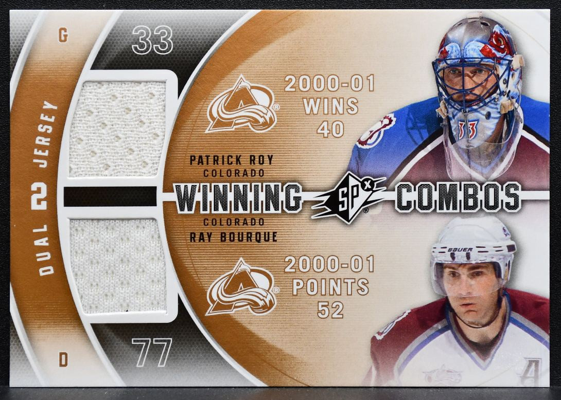 2011-12 SPx Winning Combos Patrick Roy/Ray Bourque WC-PR Avalanche Jersey 6293