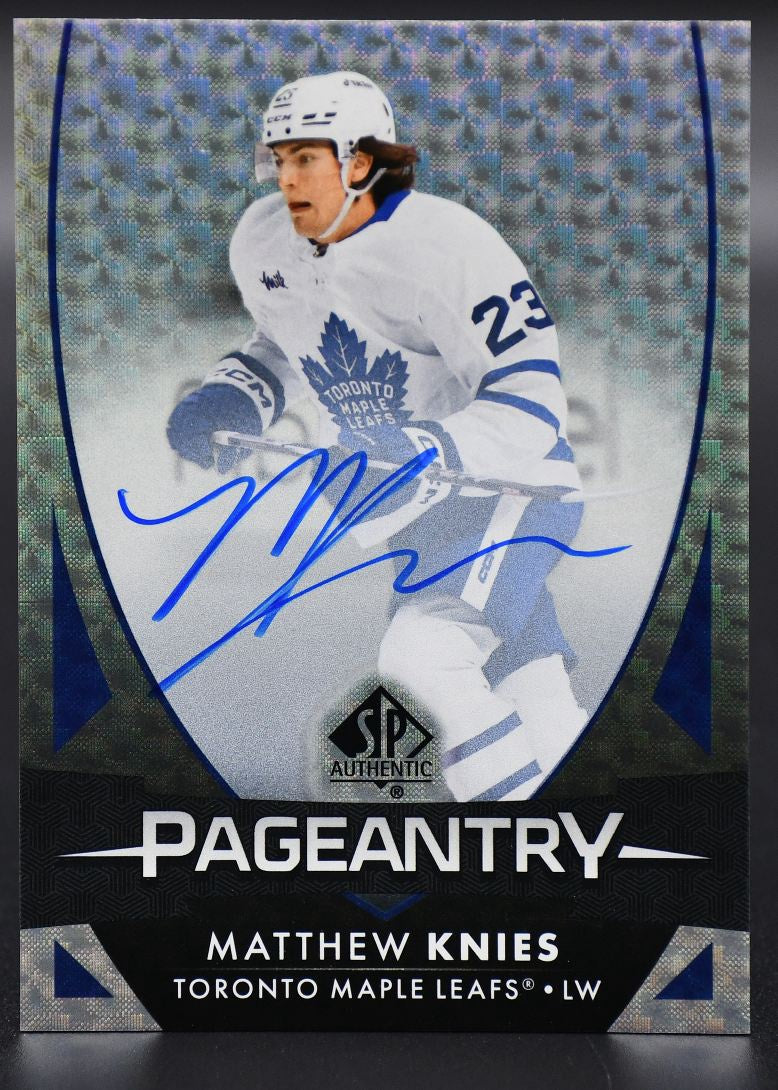 2023-24 SP Authentic Matthew Knies P-64 Toronto Maple Leafs Auto