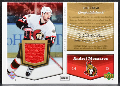 2007-08 Upper Deck MVP One on One Zdeno Chara/Andrej Meszaros OO-CM Jersey 2639