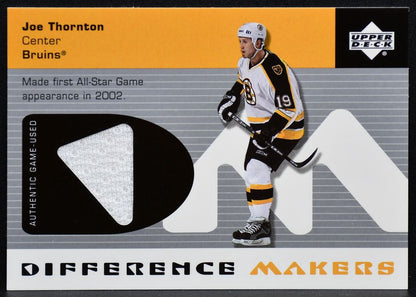 2002-03 Upper Deck Difference Makers Joe Thornton DM-JT Bruins Jersey 3343