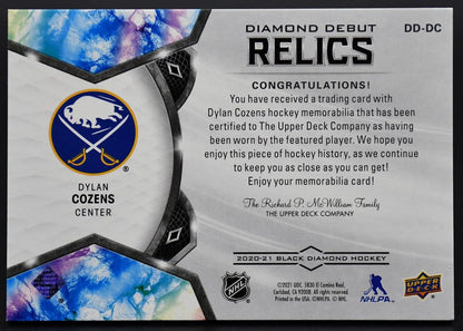2020-21 UD Black Diamond Diamond Debut Relics Cozens DD-DC RC 023/399 Jersey
