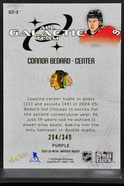 2025-26 SkyBox Metal Universe All Galactic Team Purple Bedard 294/349 9911
