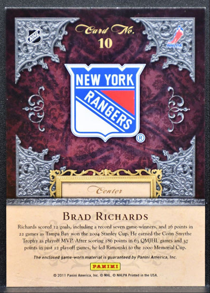 2011-12 Panini Crown Royale Lords of the NHL Brad Richards Rangers Jersey 7184