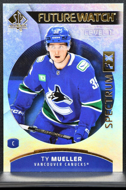 2025-26 SP Authentic Future Watch Spectrum FX Lvl1 Ty Mueller Canucks RC 4083