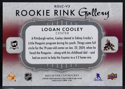 2023-24 UD The Cup Rookie Rink Gallery Logan Cooley Coyotes RC 34/99 0818