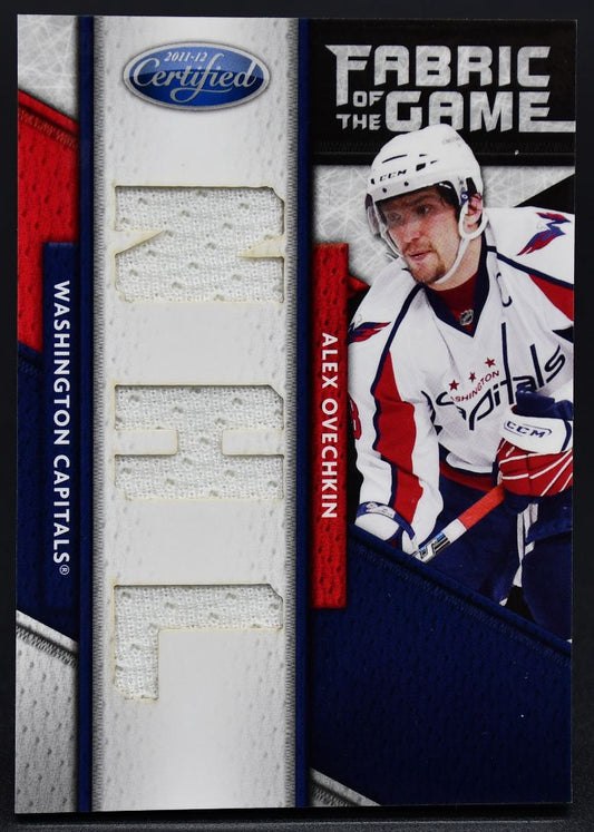 Maillot Alexander Ovechkin 147 20/25 certifié Fabric of the Game Panini 2011-12