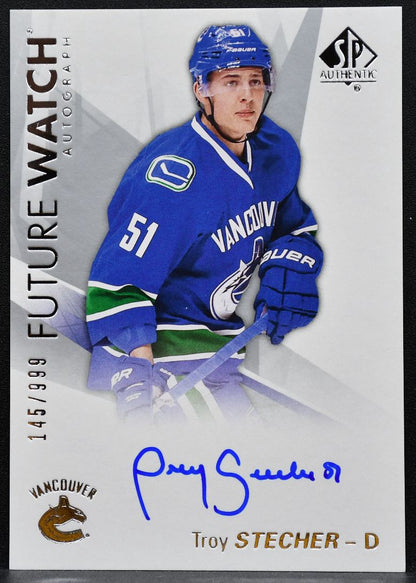 2016-17 SP Authentic Future Watch Auto Troy Stecher Canucks RC Auto 145/999 4923