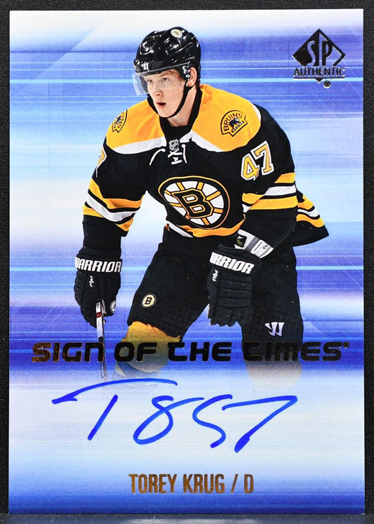 2015-16 SP Authentic Sign of the Times Torey Krug SOTT-TK Bruins Auto 7804
