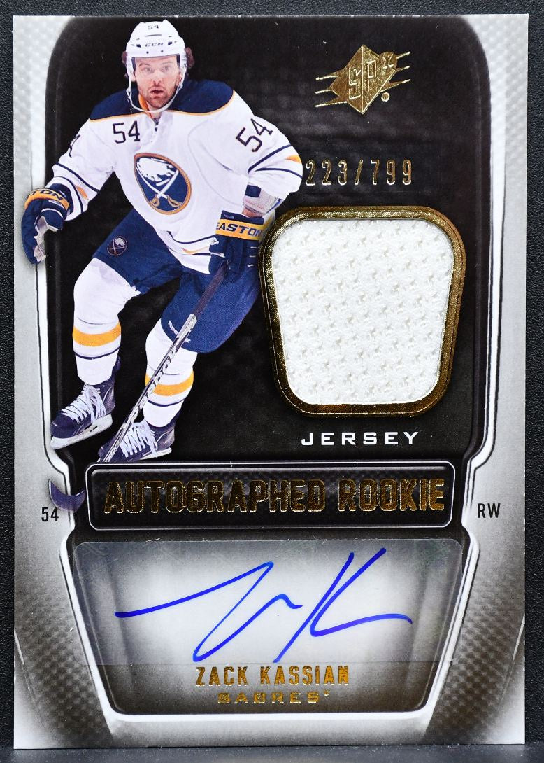 2011-12 SPx Rookie Jersey Auto Zack Kassian 177 Sabres RC Auto 223/799 2119