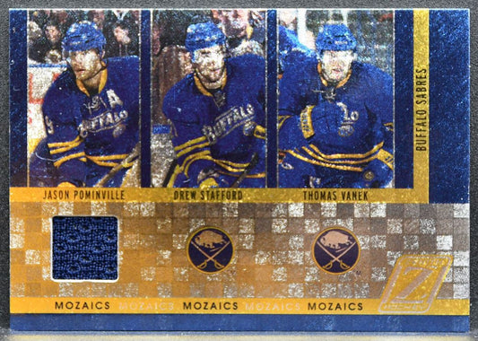 2011-12 Panini Zenith Mozaics Pominville/Stafford/Vanek Sabres Jersey 6487