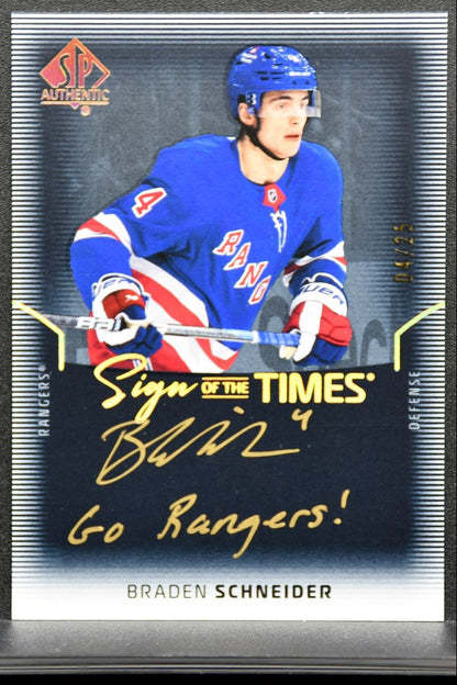2025-26 SP Authentic Sign Of The Times Inscribed Black Schneider Auto 04/25 9737