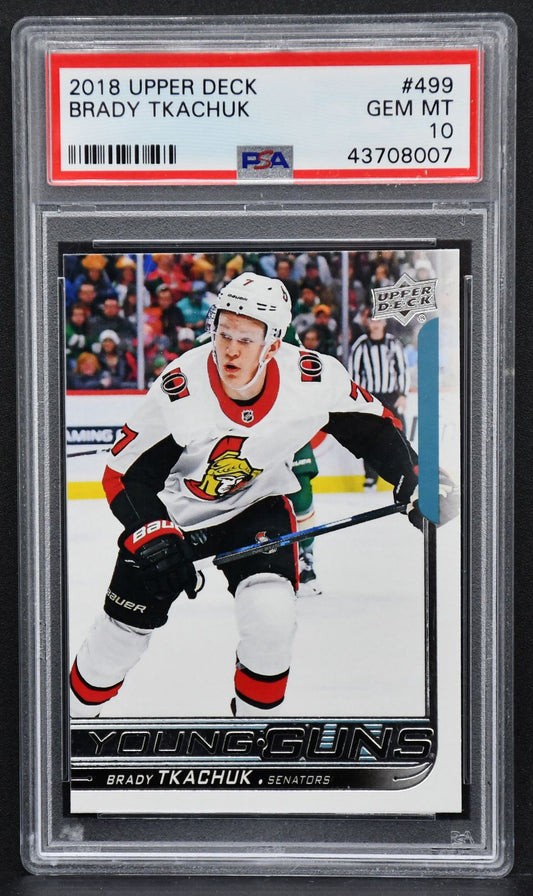 2018-19 UD Series 2 Young Guns Brady Tkachuk 499 PSA 10 RC